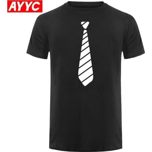 Summer New Fake Suit Tie Funny T Shirt Men Print Cotton O Neck Short Sleeve Casual Streetwear Mens T shirts Top Plus Size