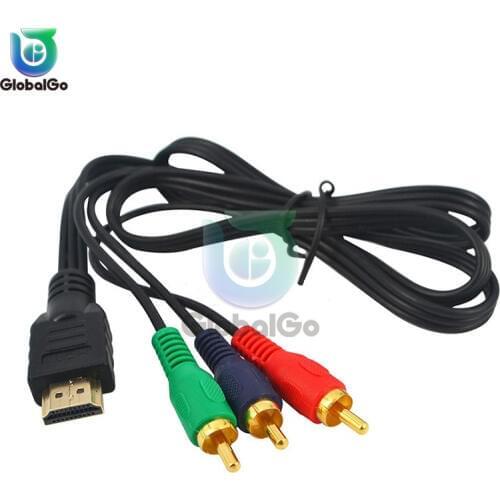 HDMI to RCA Cable HDMI Male to 3RCA AV Composite Male M/M Connector Adapter Convert Cable Cord Transmitter