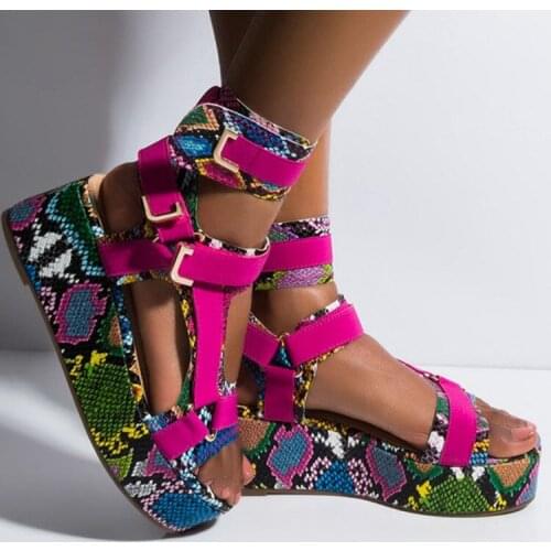 Summer Platform Sandals for Womens Open Toe Ankel StrapPrinting Flat Beach Shoes Rendered Tie-dye Yellow Flower Sandals