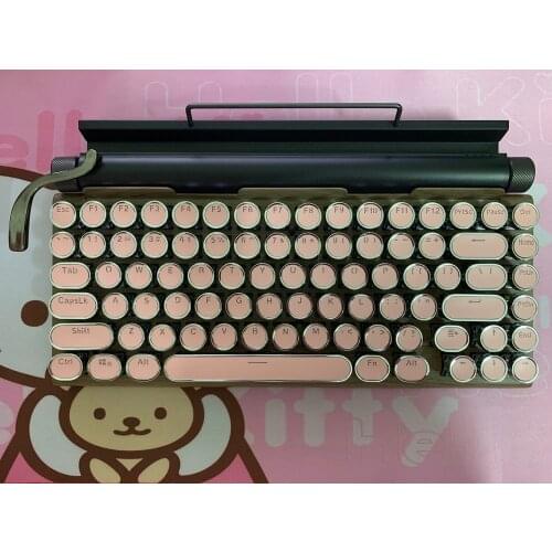 Retro typewriter mechanical keyboard Punk keycap phone tablet MAC Bluetooth mechanical keyboard for phone PC gamer