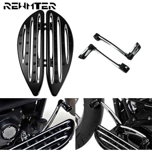 Motorcycle Driver Stretched Floorboards Front Footboard Heel Toe Shift Kit Lever W/ Shifter Pegs Set For Harley Touring Softail