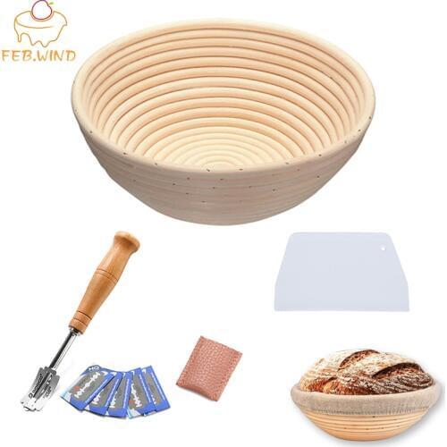 Baking Utensils Set Includ Bread Proofing Basket Plastic Dough Cutter/Knife Slicer Bread Lame Toos Sourdough Proofing Basket 704