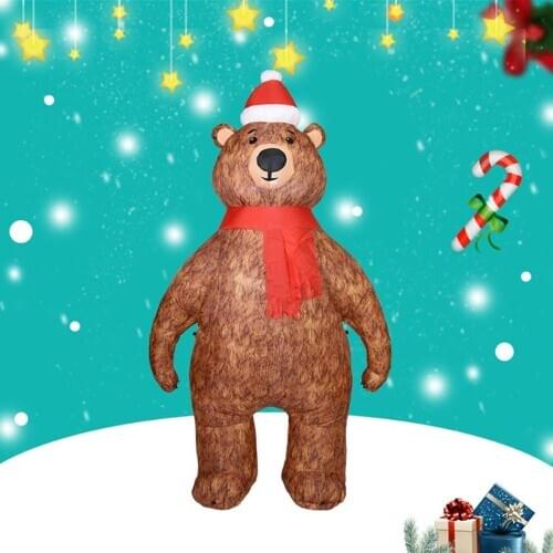 Inflatable Christmas Outdoor Decor 240cm Bear Inflatable Christmas Decorations for Home Garden Kids Toys Xmas Gift 2021 New Year