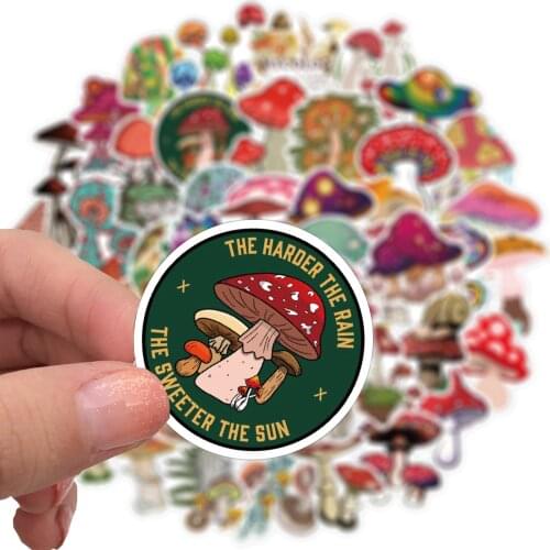 10/50PCS Plant Mushroom Aesthetic Sticker Laptop Skateboard Notebook Suitcase Luggage Graffiti Cartoon Stickers Children Toy