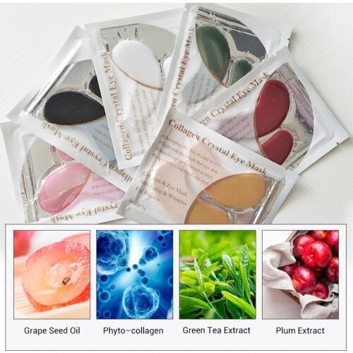 LANBENA 5 Pairs Crystal Collagen Eye Mask Eye Patches Eye Pads for Repair Dark Circles Mask for Eyes Ageless Remove Gel