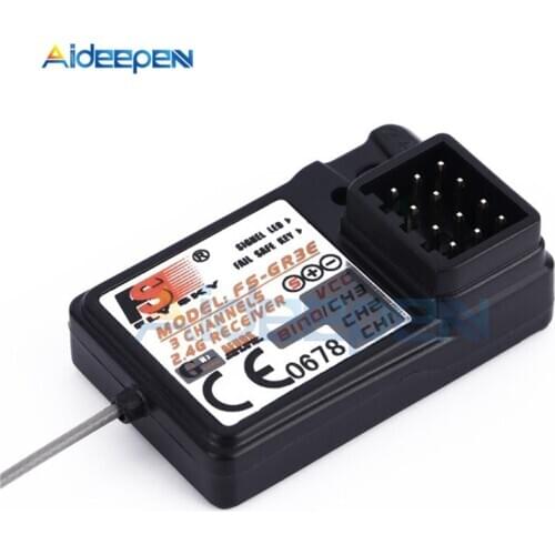 1Pcs 2.4G FS-GR3E GR3E Receiver 3 Channel Remote Controller For GT2 GT2B GT3 GT3B GT3C T6 CT6B GR3E TH9X Transmitter