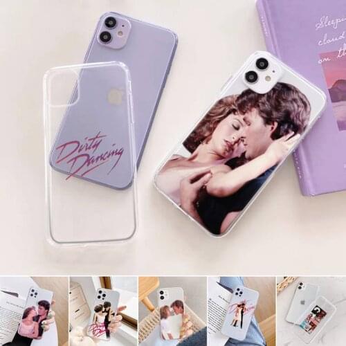 Dirty Dancing lovely pink Phone Case Transparent for iPhone 11 12 6 7 8 Pro X XS Max XR Plus Silicone Soft TPU Clear mobile bags