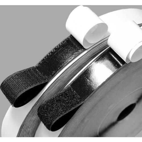 25Meters 16/20/25/30/38/50mm With Strong Glue Hook and Loop Self Adhesive Fastener Tape Nylon Sticker Loop Magic Disks tape