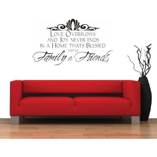Word Family And Friend Room Decor Art Decals Removable PVC Wall Sticker
