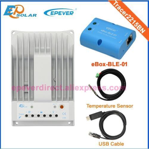 24V 520W solar panels system max connect Solar Controller USB cable Tracer2215BN Temp sensor eBOX-BLE-01 20A 20amp MPPT EPEVER