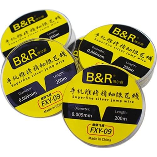 FXY-09 Superfine Sliver Jump Wire 0.009mm 200m Phone CPU Fingerprint Motherboard Touch Repair Flying Line