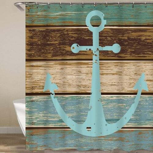 Modern Retro Old Wooden Door Printed Shower Curtain with Hook Multi-size Shower Curtain Bathroom Waterproof Shower Curtain