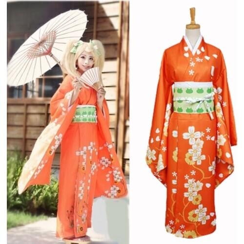 Super Danganronpa 2 Cosplay Costume For Women Men Anime Hiyoko Saionji Dress Kimono Sets Halloween Carnival Costumes C145K236