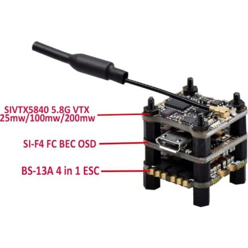 F4 Flytower SIF4 F4 Flight Control w/ BEC 2A ESC BS-13A 13A 2-4S 4IN1 ESC + SIVTX-5840 25/100/200mW transmitter OSD adjustment