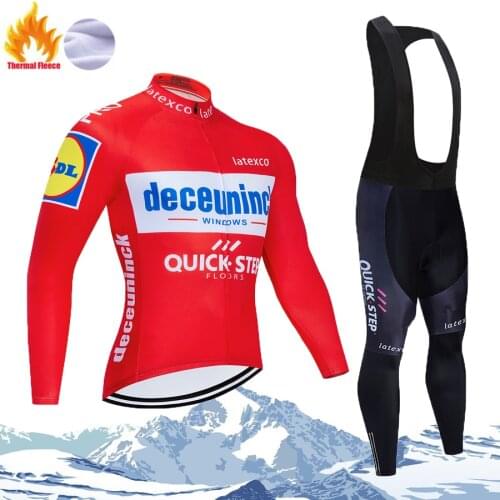 Quick step cycling clothing men winter Long sleeve Cycling Jersey Set MTB breathable Ropa Ciclismo Bicycle winter cycling wear