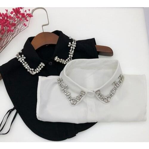 Women Detachable False Collar Ladies White Shirt Fake Collar Summer Dress Sweater Faux Col Vintage Lapel Shirt Vestido Faux Cols