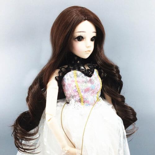 1/3 1/4 1/6 1/8 High Temperature Coffee Wavy Wire SD For BJD Doll Hair Wig