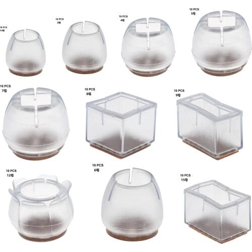 10Pc Kitchen Patio Chairs Legs Protectors Anti Slip Silicone Feet Cups Reusable Furniture Pads Hardware Chair Table Leg End Caps