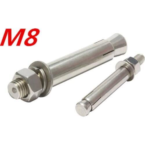 20pcs/lot M8*50/60/70/80/100/120/150mm 304 stainless steel expansion bolts expansion screws car repair expansion screw