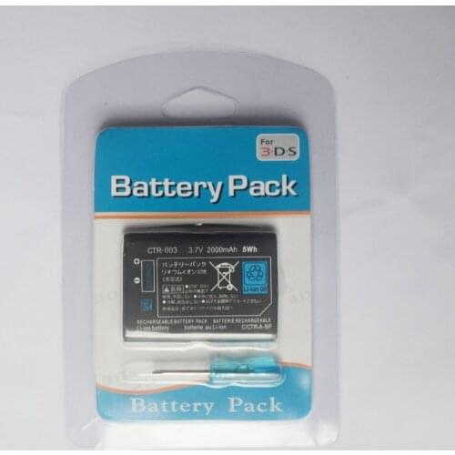 2000mAh 3.7V Replacement Rechargeable Battery Pack With 1Pcs Tool Screwdriver For Nintend 3DS Console