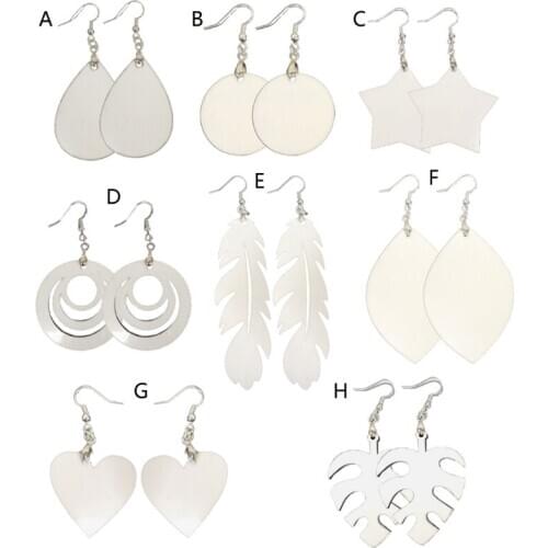 6 Pairs Handmade Wooden Sublimation Blanks Earrings MDF Sublimation Printing Dangle Earrings for Women Jewelry Making