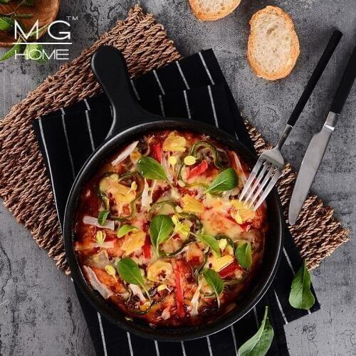 9Inch pizza platter. Baking baking tray. Western style ceramic tray, creative dish with handle, Western-style dish, steak plate