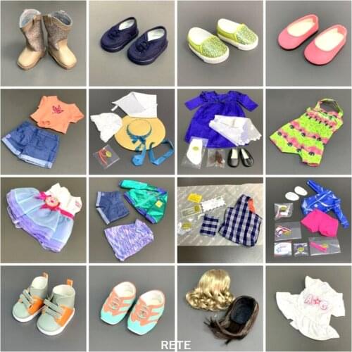 Lots of 18'' American Doll Girl Nanea Tenney Joss Clothes Dress Shoes Necklace Bracelets Sandles Sneakers Cap Accessory