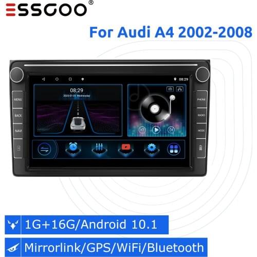 Essgoo Car Radio 2 Din Autoradio Stereo Android 9.1 9'' Bluetooth 2G+32G Multimedia Player GPS Navigation For Audi A4 2002-2008