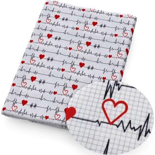 David accessories 50*145cm Heart Star Textile 100% Cotton Fabric Clothing Quilting Sewing Patchwork for Dress Making,c10844