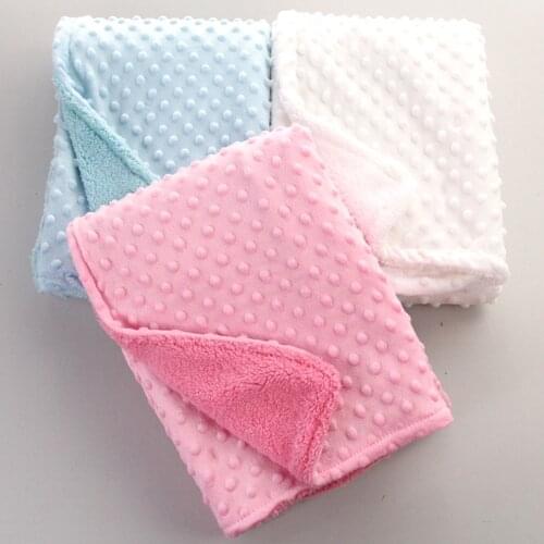 Baby Blanket Winter Newborn Baby Swaddling Blankets Thermal Soft Fleece Quilt For Infant Bebe Bedding Set 75*100CM