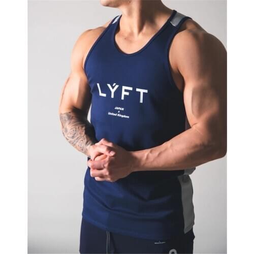 2020 JP&UK Mesh Patchwork Summer New Mens Running Sport Vest Fitness Cotton Sports Sleeveless Tank Tops Clothing Gym Clothing