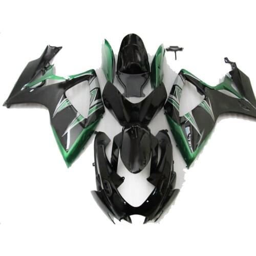 Injection Plastic fairing kit for SUZUKI GSXR 600 750 2006 2007, Green Black Fairings GSXR600 GSXR750 k6 k7 PL297