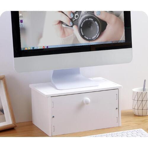 Computer Monitor Height Rangement Office Desktop Organizer Notebook Raise Bases Storage Drawer