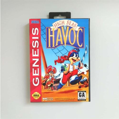 High Seas Havoc - USA Cover With Retail Box 16 Bit MD Game Card for Sega Megadrive Genesis Video Game Console