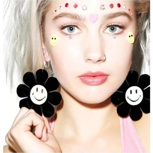 Summer Fashion Women Jewelry Acrylic Big Flower Earrings
