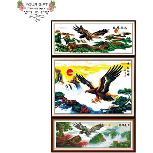 Joy Sunday D049(1)(3)(7) Counted And Stamped Home Decor Carry Out Grand Plans Eagle Animal Needlework Cross Stitch Kits