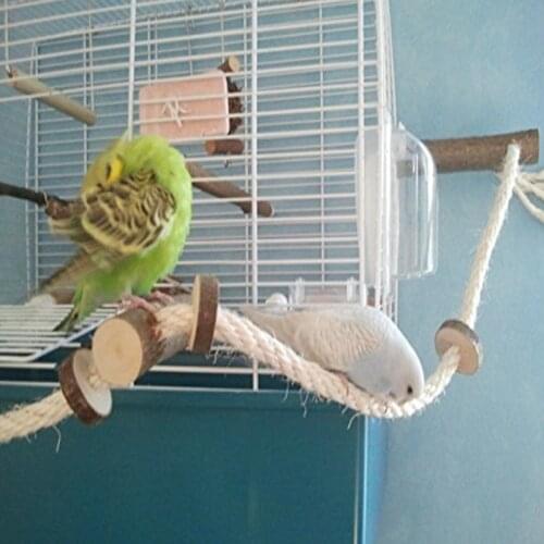 Pet Parrot Bird Cockatiel Stand Frame Parakeet Cage Rope Ladder Climbing Hammock Swing Toys Hanging Cage Accessories Supplies