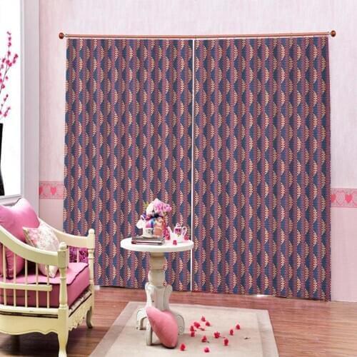 Polyester fabric 3d Curtains for Living Room Printed Curtains for Bedroom Blackout Window Curtain home drapes