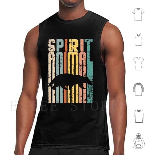 Vintage Distressed Badger Spirit Animal Shirt Men Women Kids Tank Tops Vest Sleeveless Badger Honey Badger Spirit Animal