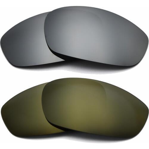 Silver Mirrored & Bronze Gold Mirrored Polarized Replacement Lenses for Straight Jacket 2007 Frame 100% UVA & UVB