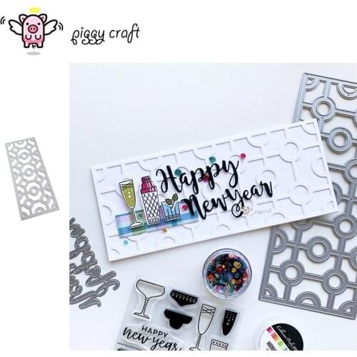 Piggy Craft metal cutting dies cut die mold Circle hole rectangular frame Scrapbook paper craft knife mould blade punch stencils