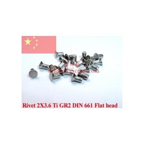 Titanium Rivet 2x3.6 DIN 661 50 pcs Ti GR2