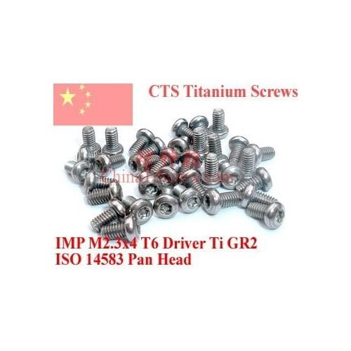 Titanium screws M2.3x4 Pan Head Torx T6 Driver 25 pcs Ti GR2