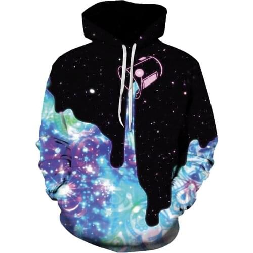 2021 Spring New Graffiti Mens Hoodie Starry Sky Trees Pouring Milk Sweatshirt Udaderas Hombre Casual Hoodies Oversized Hoody