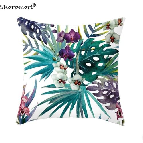 1PC Tropical Plants and Animals Cushion Cover Home Decorative Polyester Sofa Car Seat Floral Leaves Birds Throw Pillow Case