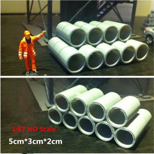 1:87 HO Scale 1Set Cement Pipe Train Railway Model Scene Decoration