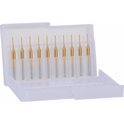 10pcs Titanium Coat Carbide 3.175X0.9X7mm PCB Carbide Tools, CNC Cutting Bits, Millinging Cutters