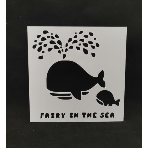 13*13 Whale pvc Layering Stencils for DIY Scrapbooking/photo album Decorative Embossing DIY Paper Cards Crafts