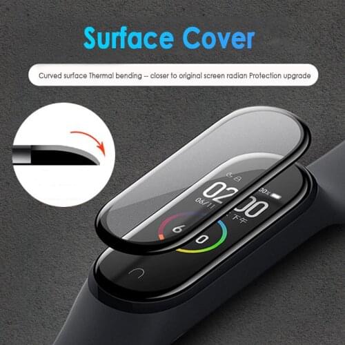 3D Screen Protector For Xiaomi Mi Band 4 5 6 Film Strap Mi Band Smart Watch Miband Full Soft Protective Glass Xiomi Miband5 Film