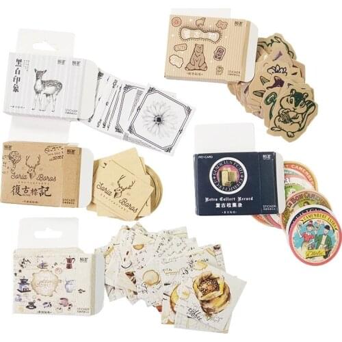 45 Pcs/box Retro Decorative Sticker Vintage Romantic Memory Papers Stickers Flakes For Diary Decoration Diy Scrapbooking Sticker
